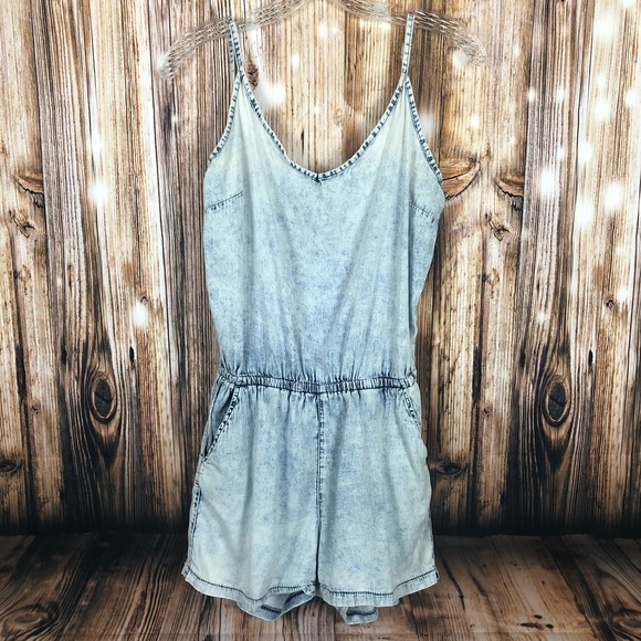 Special A Other - Special A romper with pockets acid wash jean